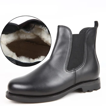 Офицерские короткие ботинки из натуральной кожи, мужские хлопчатобумажные ботинки 