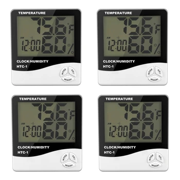 4-кратный цифровой ЖК-комнатный электронный измеритель температуры и влажности, термометр-гигрометр, метеостанция, будильник