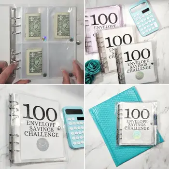 Кожаный 100% конверт Challenge Binder формата А5 с книгой проблем сбережений Конверты из ПВХ для любителей листов Savings Challenge