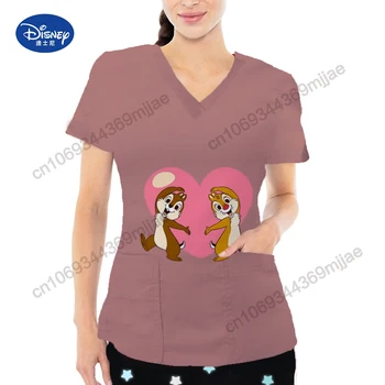 Disney Топ, Женская футболка, Униформа медсестры, Kpop, Женские футболки с карманом, Графическая футболка, Топы 2000-х, Y2k, Корейская мода, Yk2, футболка
