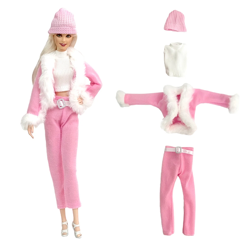 NK 4 Предмета/Комплект Наряд принцессы Розовая Рубашка + Брюки + Шляпа + Жилет Одежда для куклы Барби Accessories1/6 BJD Кукольная Одежда Игрушки