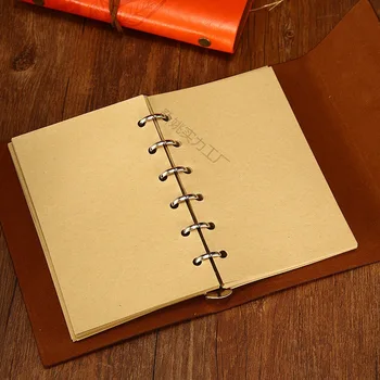 Записная книжка для путешествий Leaf, мини-записная книжка для переноски, Винтажный кожаный ремешок для ноутбука, альбом для граффити из крафт-бумаги
