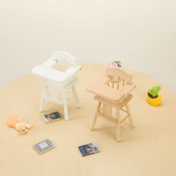 Украшение для кукольного домика, 1 шт., мини-детский обеденный стул, модель высокого стула, реквизит для фотографий