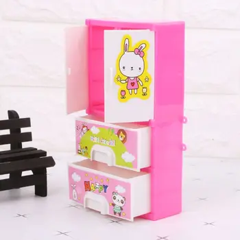 НОВЫЙ Мультяшный Шкаф с кроликом, Кукольные Аксессуары для кукол Барби, Игрушечная мебель для спальни принцессы для девочек