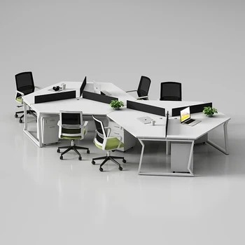 Модный офисный стол для креативного персонала 3/4/6 с более чем четырьмя местами, 8 офисных шестиугольных столов для персонала и сочетание стула шестиугольное