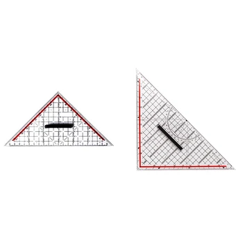 Треугольная линейка для рисования, многофункциональная линейка для рисования с ручкой, транспортир, измерительная линейка, канцелярские принадлежности