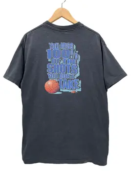 VTG 90-х, НЕ БОЙСЯ, что ты пропустишь 100% бросков, которые ты не сделаешь, баскетбольная футболка XL