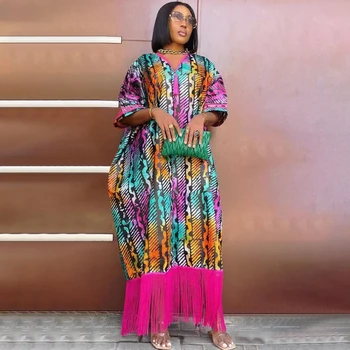 Африканские Платья Для Женщин С Кисточками Мусульманская Мода Абайи Бубу Дашики Анкара Наряды Вечернее Платье Дубай Кафтан Халат Marocaine