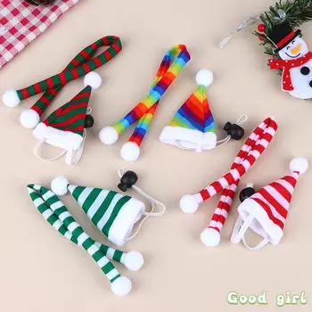 1 комплект мини-цветных рождественских мини-шляп, кукольная шляпа, шарф, материал для поделок, украшение своими руками, Милая кукольная одежда, аксессуары, Швейная игрушка для рукоделия