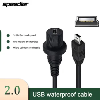 Водонепроницаемый кабель USB Mini Micro USB 2.0, один оборот, два водонепроницаемых кабеля для материнской машины, мотоцикла, корабля, инструмента, 1 м