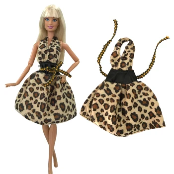 NK, 1 шт., Юбка для куклы, Модный летний наряд, Мини-сексуальное Платье с леопардовым принтом для Барби, Одежда для кукол, Аксессуары 287C 3X