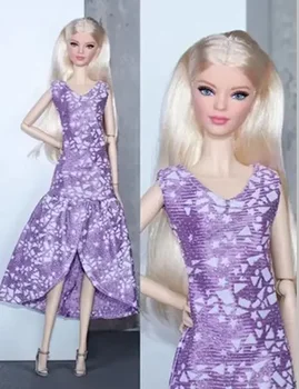Модная фиолетовая кукольная одежда с рыбьим хвостом 1/6 для Барби, платье для кукол Барби, наряды, Вечернее платье, 11,5 