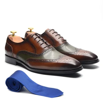 Классические мужские оксфордские модельные туфли с перфорацией типа 