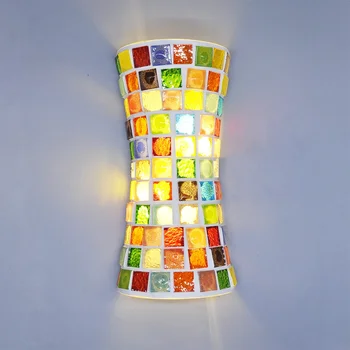 Настенные светильники Artpad для дома, Витражный светодиодный настенный светильник для гостиной, настенное искусство с 2 лампочками E14