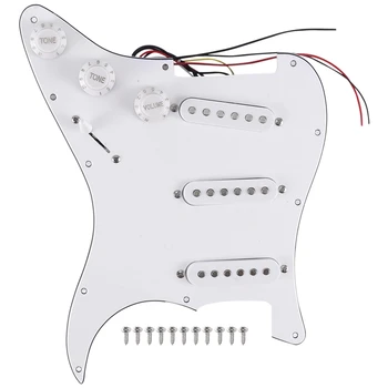 Однокатушечный звукосниматель SSS для электрогитары с заряженной предварительно подключенной накладкой Strat 11 отверстий 3Ply для гитары ST SQ