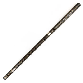 D-образная клавиша Отделяемая Черная бамбуковая флейта с прозрачной линией Музыкальный Китайский Традиционный Деревянный духовой инструмент ручной работы