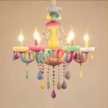Хрустальная люстра MACARON для детской комнаты Droplight Creative Lustre Fantasy Girl Princess Потолочный светильник подвесной светильник