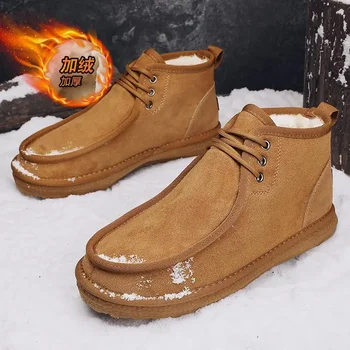 Зимние ботинки Northeast, мужская зимняя теплая обувь с флисовой подкладкой, мужская обувь с меховой подкладкой, обувь для хлеба на толстой подошве
