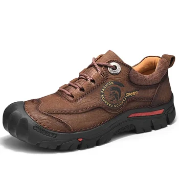 Новая походная обувь для кемпинга, мужские спортивные кроссовки из натуральной кожи, мужская повседневная обувь для путешествий, прогулок, скалолазания, мужская обувь для ног