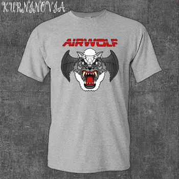 Мужская серая футболка с логотипом сериала Airwolf, размер от S до 5Xl