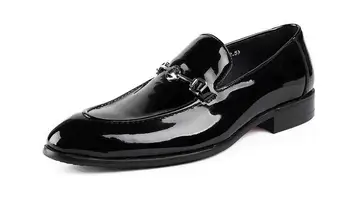 Модная мужская обувь из лакированной кожи, дышащая повседневная обувь, лоферы, мужские слипоны из натуральной кожи