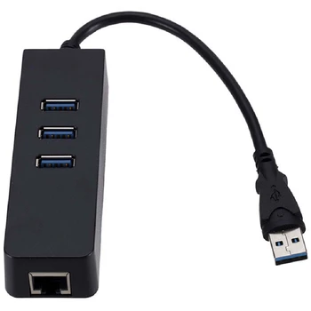 Адаптер USB3.0 Gigabit Ethernet с 3 портами сетевой карты USB-Rj45 Lan для настольных компьютеров Mac
