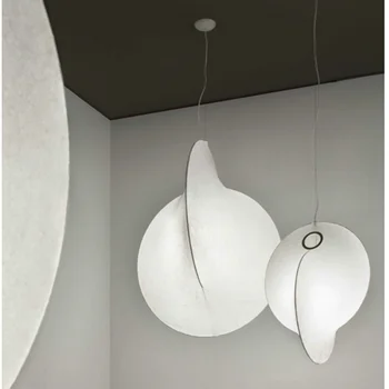 Подвесная лампа внахлестку Скандинавская лампа минималистичный креативный шелковый белый подвесной светильник комната гостиная кабинет лестница подвесной светильник