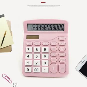 12-значный Электронный калькулятор Настольные Калькуляторы с большим экраном Калькуляторы для домашнего офиса школьного кабинета Инструменты финансового учета
