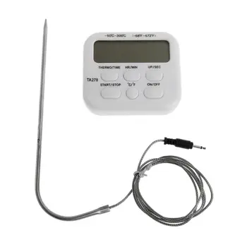 Беспроводной цифровой ЖК-термометр для барбекю, цифровой зонд для приготовления мяса, термометр для духовки, таймер для гриля, коптильня, температура барбекю