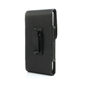 для Sharp Leica Phone 2 (2022) Металлический корпус с зажимом для ремня, искусственная кожа, вертикальный -черный