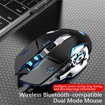 Беспроводная бесшумная игровая мышь 1600 точек на дюйм, оптические USB-мыши со светодиодной подсветкой, 6 кнопок, дизайн для ПК-ноутбука