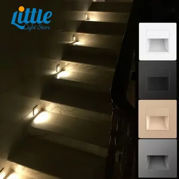 Светодиодный настенный светильник, встраиваемый светильник для ступеньки лестницы, внутренний ночник, лестница, коридор, Фойе, Кухня, спальня, Прикроватная тумбочка
