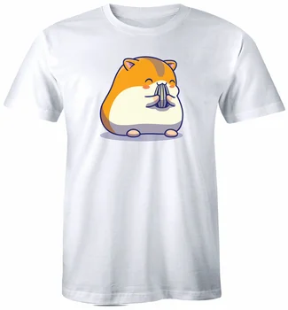 Футболка Cute Hamster Eating Seed, забавная футболка Animal Pets, унисекс