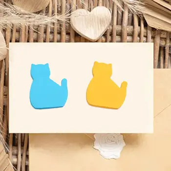 Блокноты 6шт. Очаровательные стикеры в форме кошки с сильной самоклеящейся липкостью, яркие цвета для маркеров для блокнотов в широком ассортименте