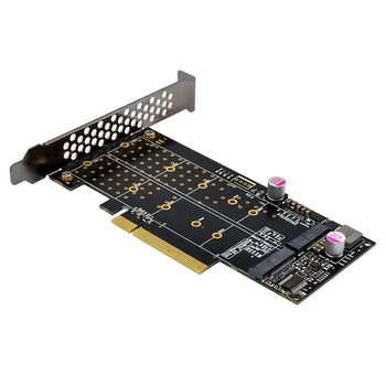 PCI-E X8 Двухканальный SSD-накопитель M.2 Nvme для обновления карты расширения Карта адаптера твердотельного накопителя с интерфейсом M.2 M