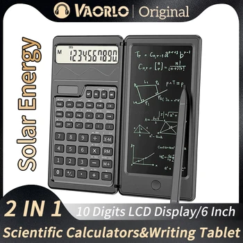 Складные Научные Калькуляторы солнечной энергии и 6-дюймовый ЖК-планшет для письма, блокнот для рисования графиков для офиса, студента, преподавателя бизнеса