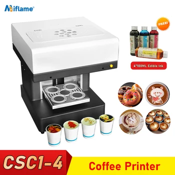 Принтер для приготовления кофе на 4 чашки, автоматический фотопринтер для напитков, кофе, для торта, капучино, печенья, Макарун, печатная машина