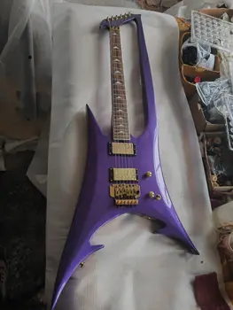 Обновление Абстрактной электрогитары Enterprize Neck Through Body FR Tremolo Bridge Металлическая Фиолетовая Профессиональная гитара