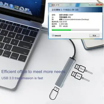 Концентратор Type C 5в1, многопортовый адаптер-разветвитель USB 3.0 с портами SD TF, устройство чтения карт для Macbook Compute Accessories