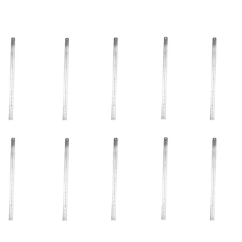 10X Двусторонняя измерительная линейка с прямым краем из нержавеющей стали 60 см/24 дюйма, серебристый цвет