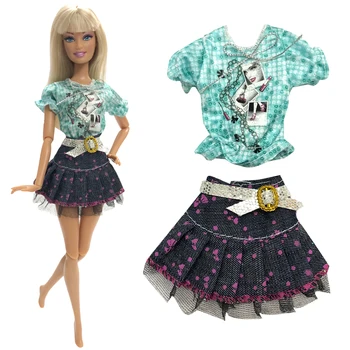 1 Комплект Популярного повседневного женского платья с разрезом в стиле принцессы, мини-юбка для куклы Барби, Аксессуары для девочек, Игрушки 117A