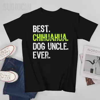 Унисекс, мужская футболка Best Chihuahua Dog Uncle Ever, футболки, женские футболки для мальчиков, футболки из 100% хлопка