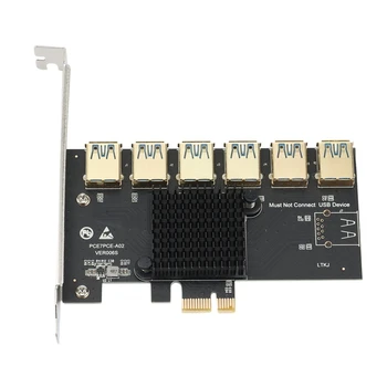 PCI Express PCIE 1-6 USB3.0 Riser Card Для PCI Express X16 Riser Graphic Card Дополнительная карта Для майнинга ETH Bitcoin Miner