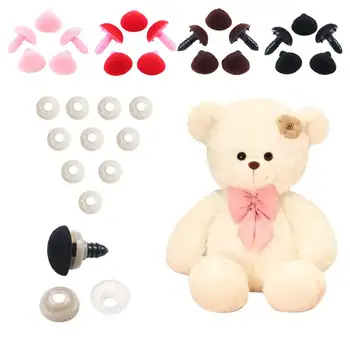 10шт 12ММ Кукольные носы пуговицы-медведи Безопасные Пластиковые Черные треугольные носы Инструмент для поделок Детская игрушка Аксессуары для плюшевых мишек