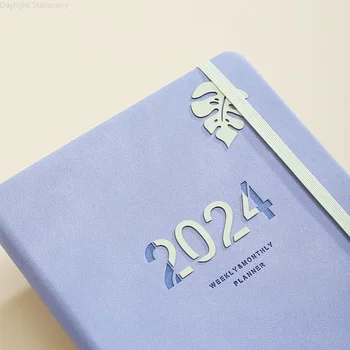 Блокнот для повестки дня на 2024 год в обложке из искусственной кожи формата А5 Ежедневник для студентов N 1
