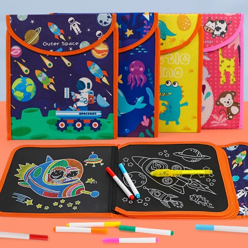 Книжка-раскраска для малышей, многоразовая книжка-раскраска с ручкой, книжка-раскраска для раннего обучения, игрушка для рисования